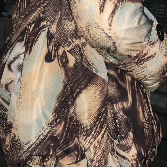 Moon River, Abstract Print Down Filled Puffer Coat, Sz 40 (US 4/6), EUC - Picture 14 of 15